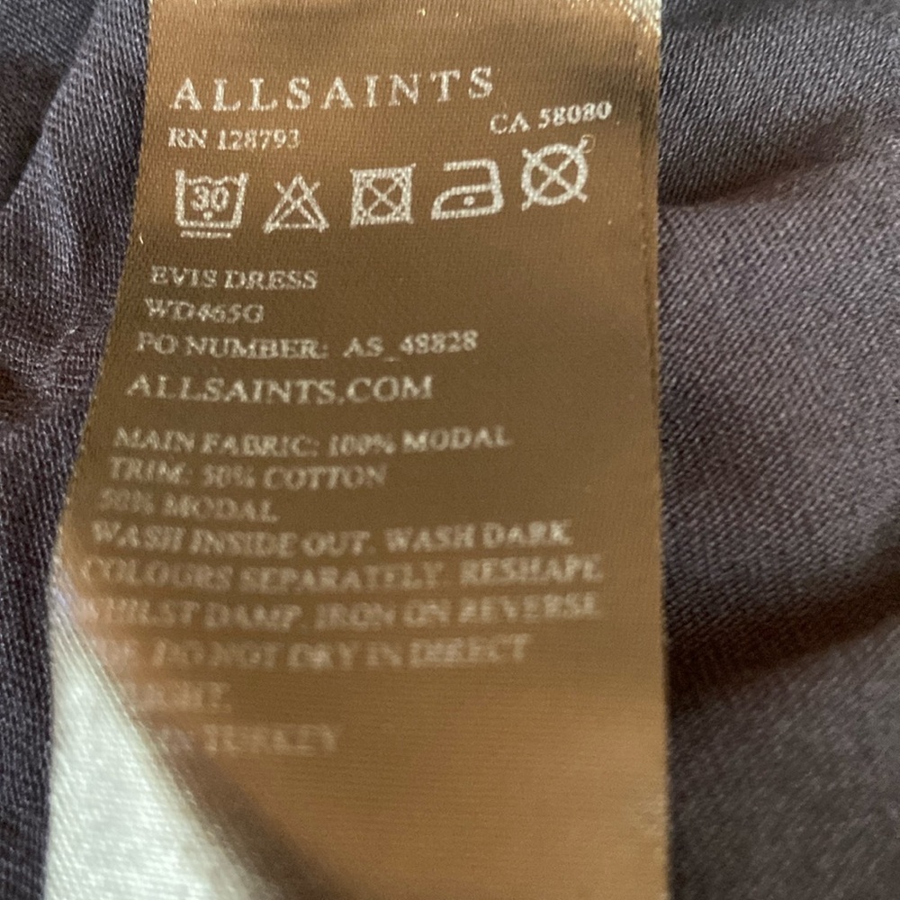 All Saints Evis Tank Casual black knit dress size S - Picture 4 of 5